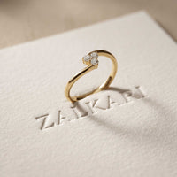 0.10 Ct Round Cut Moissanite Bypass Wrap Ring