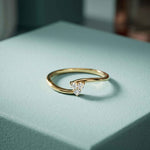 0.10 Ct Round Cut Moissanite Bypass Wrap Ring