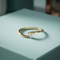 0.10 Ct Round Cut Moissanite Bypass Wrap Ring