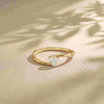0.10 Ct Round Cut Moissanite Bypass Wrap Ring