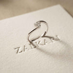 0.10 Ct Round Cut Moissanite Bypass Wrap Ring