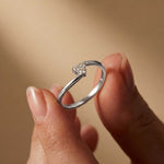 0.10 Ct Round Cut Moissanite Bypass Wrap Ring