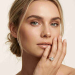 1.55 Ct Oval Cut Moissanite Classic Three Stone Ring