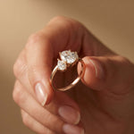 1.55 Ct Oval Cut Moissanite Classic Three Stone Ring