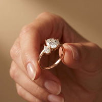1.55 Ct Oval Cut Moissanite Classic Three Stone Ring