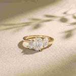 1.55 Ct Oval Cut Moissanite Classic Three Stone Ring