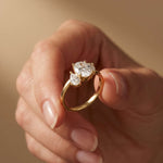 1.55 Ct Oval Cut Moissanite Classic Three Stone Ring