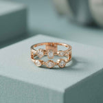 0.50 Ct Multi-Stone Open Gallery Moissanite Ring
