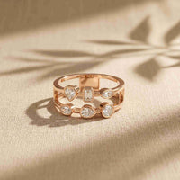 0.50 Ct Multi-Stone Open Gallery Moissanite Ring