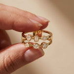 0.50 Ct Multi-Stone Open Gallery Moissanite Ring