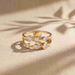 0.50 Ct Multi-Stone Open Gallery Moissanite Ring