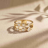 0.50 Ct Multi-Stone Open Gallery Moissanite Ring