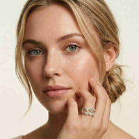 0.50 Ct Multi-Stone Open Gallery Moissanite Ring