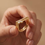 0.30 Ct Marquise Open Frame Moissanite Ring