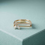 0.30 Ct Marquise Open Frame Moissanite Ring