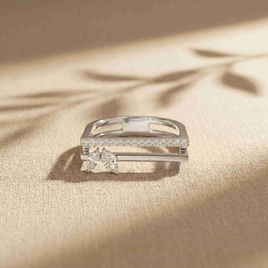0.30 Ct Marquise Open Frame Moissanite Ring