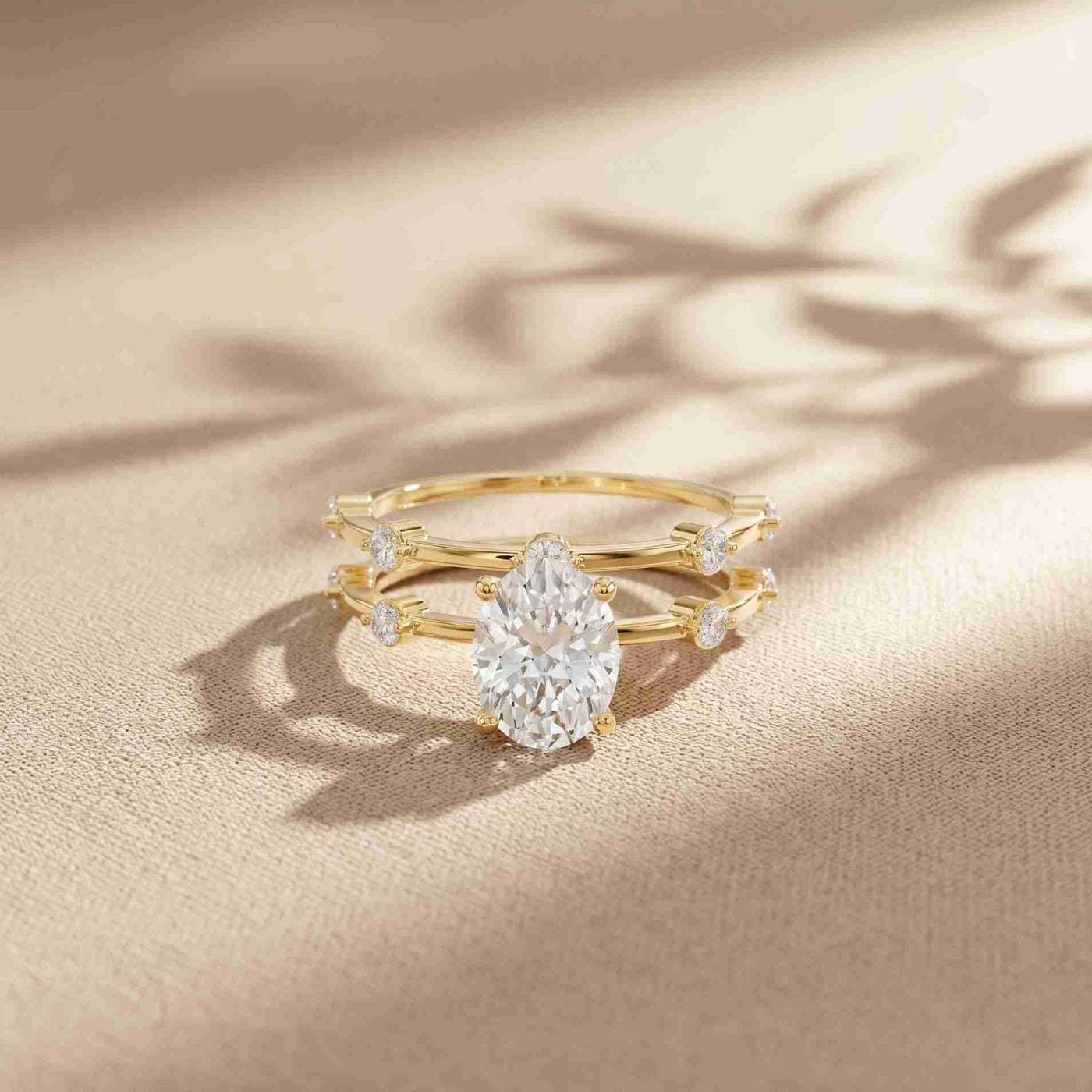 1.50 Ct Oval Split Band Moissanite Ring