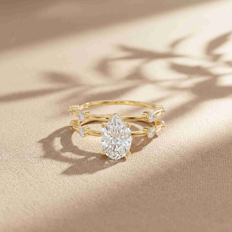1.50 Ct Oval Split Band Moissanite Ring