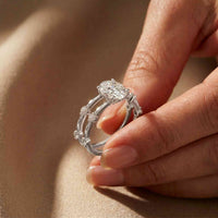 1.50 Ct Oval Split Band Moissanite Ring