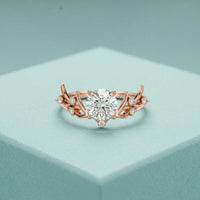 0.95 Ct Round Cut Nature-Inspired Moissanite Ring