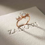 0.95 Ct Round Cut Nature-Inspired Moissanite Ring