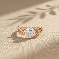 0.95 Ct Round Cut Nature-Inspired Moissanite Ring