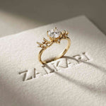 0.95 Ct Round Cut Nature-Inspired Moissanite Ring