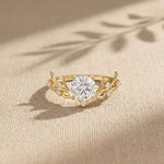 0.95 Ct Round Cut Nature-Inspired Moissanite Ring