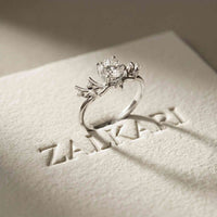 0.95 Ct Round Cut Nature-Inspired Moissanite Ring