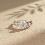 0.95 Ct Round Cut Nature-Inspired Moissanite Ring
