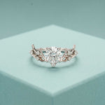 0.95 Ct Round Cut Nature-Inspired Moissanite Ring