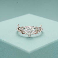 0.95 Ct Round Cut Nature-Inspired Moissanite Ring