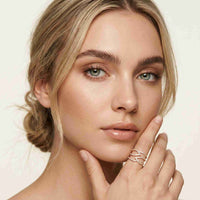 0.70 Ct Round Cut Moissanite Crossover Pavé Ring