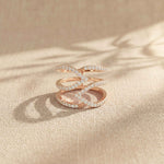 0.70 Ct Round Cut Moissanite Crossover Pavé Ring