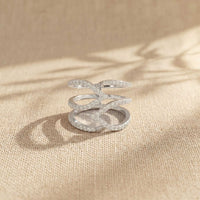 0.70 Ct Round Cut Moissanite Crossover Pavé Ring