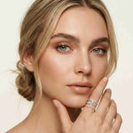 0.70 Ct Round Cut Moissanite Crossover Pavé Ring
