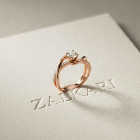 0.50 Ct Round Cut Moissanite Infinity Twist Ring