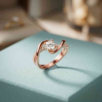 0.50 Ct Round Cut Moissanite Infinity Twist Ring