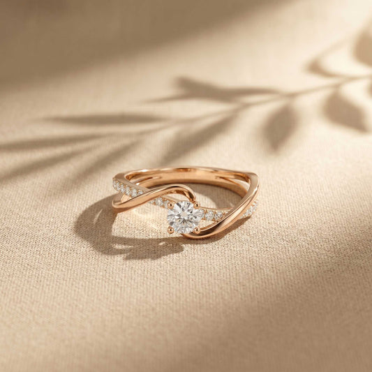 0.50 Ct Round Cut Moissanite Infinity Twist Ring