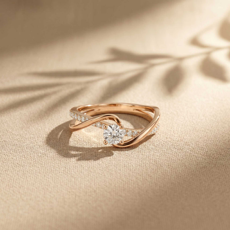 0.50 Ct Round Cut Moissanite Infinity Twist Ring