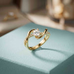 0.50 Ct Round Cut Moissanite Infinity Twist Ring