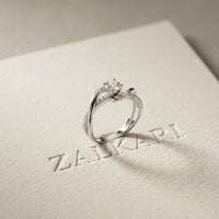 0.50 Ct Round Cut Moissanite Infinity Twist Ring