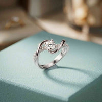 0.50 Ct Round Cut Moissanite Infinity Twist Ring