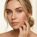 0.70 Ct Round Cut Moissanite Criss Cross Ring