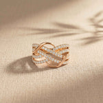 0.70 Ct Round Cut Moissanite Criss Cross Ring