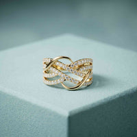 0.70 Ct Round Cut Moissanite Criss Cross Ring