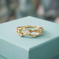 0.20 Ct Round Cut Moissanite Split Shank Ring