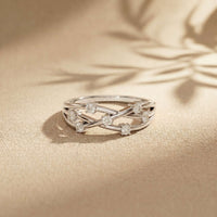 0.20 Ct Round Cut Moissanite Split Shank Ring