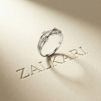 0.20 Ct Round Cut Moissanite Split Shank Ring