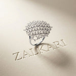 0.90 Ct Round Cut Moissanite Floral Statement Ring